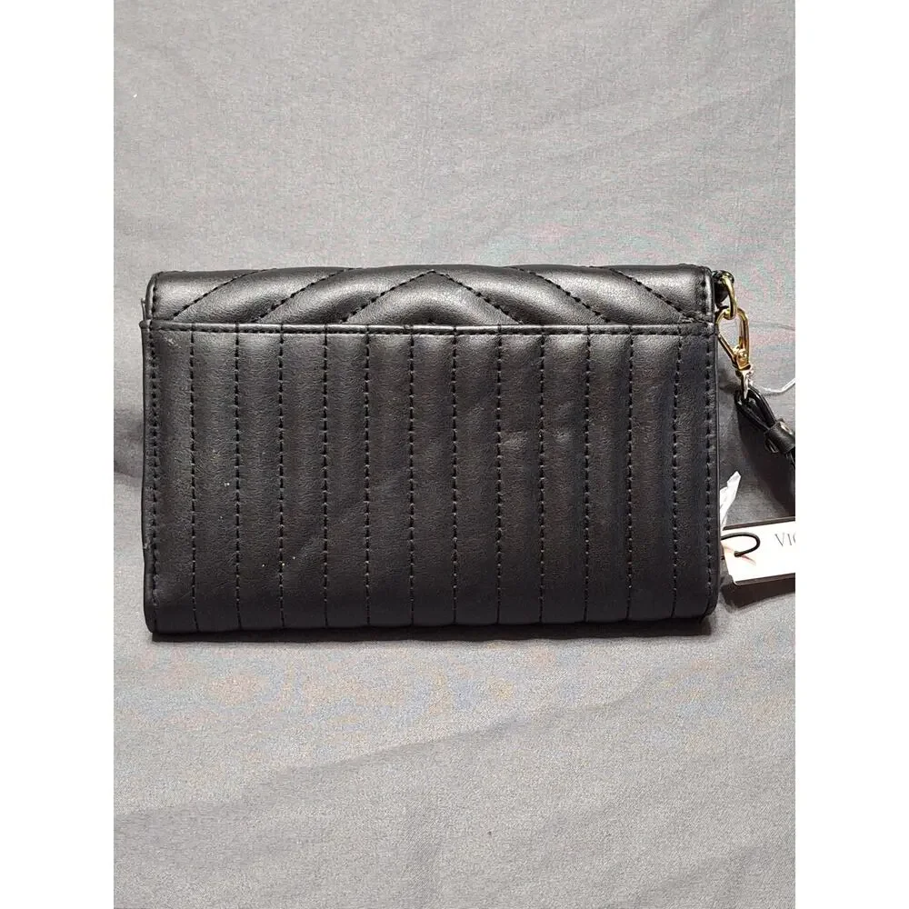 Victoria's Secret V-Quilt Chevron Tech Wristlet Wallet Black - Picture 4 of 7